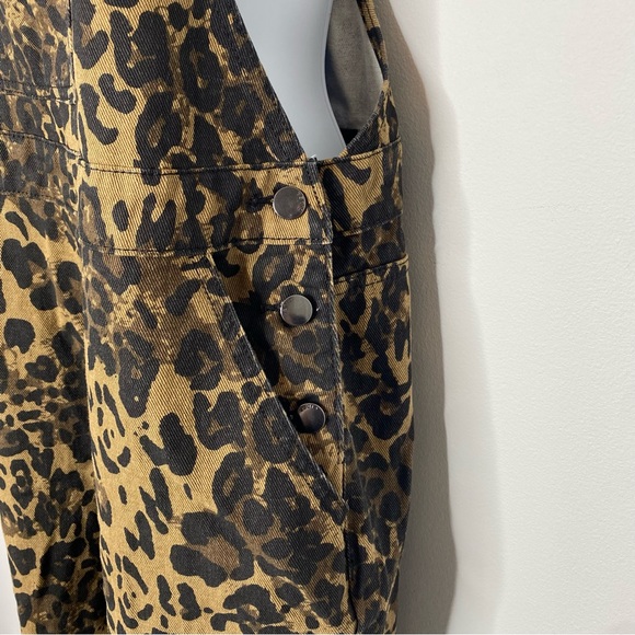 Cider Leopard Denim Overalls - Picture 8 of 14